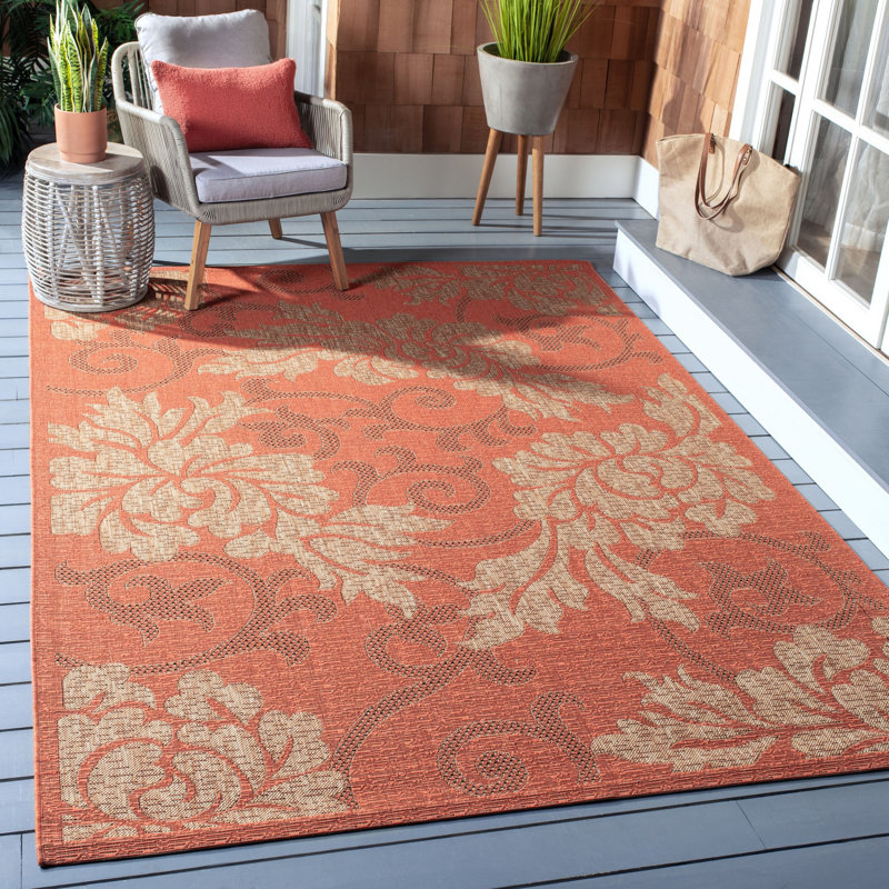 Marpain Performance Floral Indoor/Outdoor Area Rug, Rectangle 8' x 11'