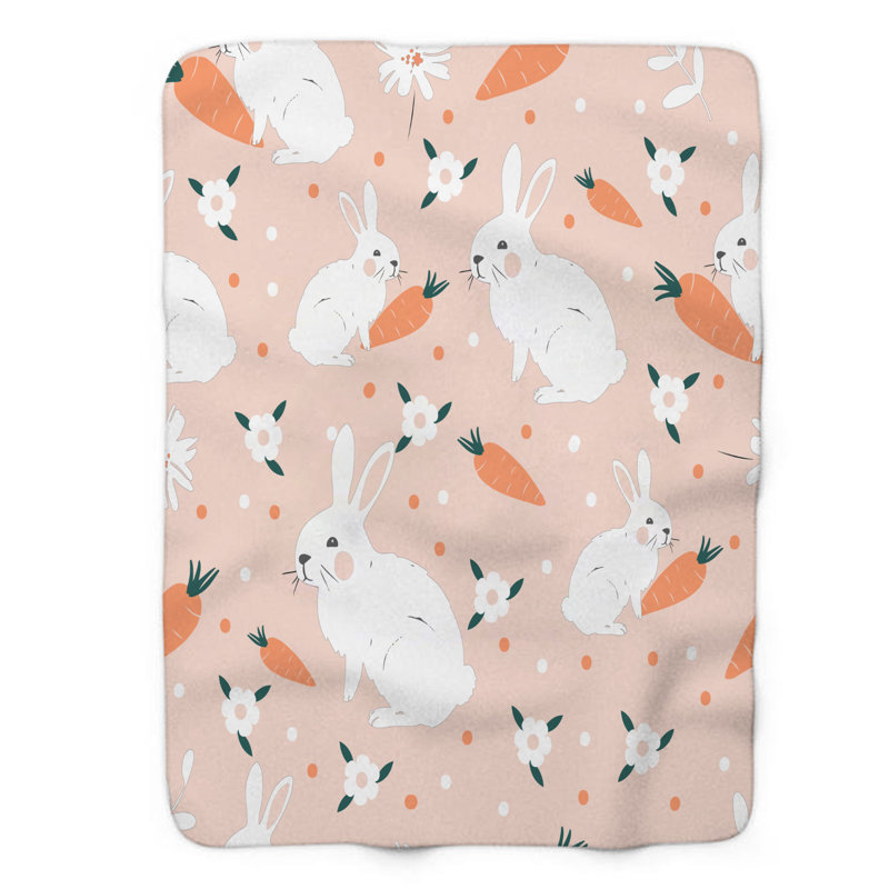 Boho Bunny - 1 pièce Sherpa Premium, L 60 po x L 80 po
