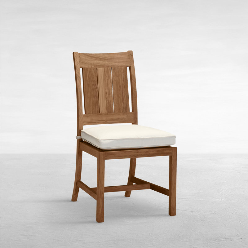 Chaise de salle à manger en teck avec coussin Croquet