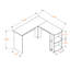 Bureau d'ordinateur moderne en forme de L à 2 casiers Zanetta, H 29,62 po x l 46,85 po x P 46,85 po
