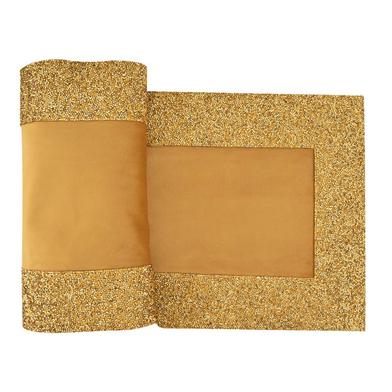 Chemin de table Sparkles Home Décoration décorative 72 po x 13 po, Or