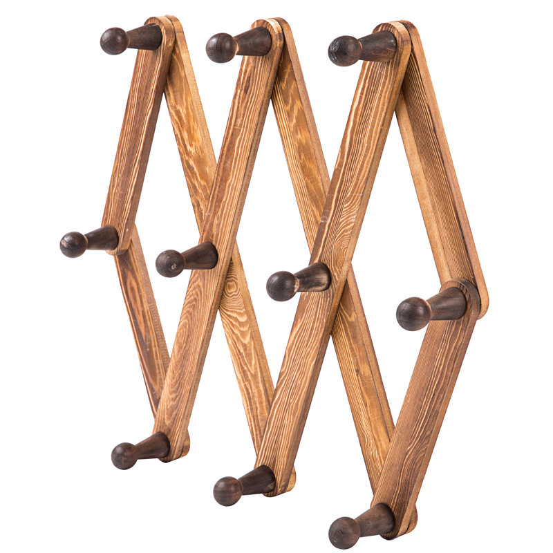 Amandra Solid Wood Wall 10 - Hook Wall Mounted Coat Rack