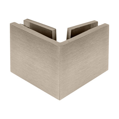 Pince carrée en verre à 90 degrés pour finition en nickel brossé de 3/8 po à 1/2 po (10 à 12 mm) d'épaisseur