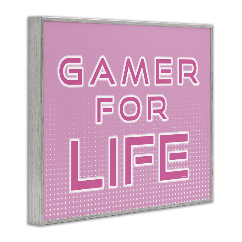 «Pink Gamer For Life», giclée encadrée, design par Yass Naffas Designs, H 11 po x l 14 po, Estampe numérique Farmhouse