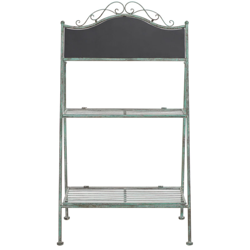 Mader Metal Weather Resistant Plant Stand, Antique Green