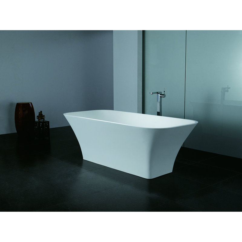 Baignoire autoportante rectangulaire à double face avec drain 68 pouces Kingston Brass