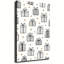 Motif de boîte-cadeau dessiné à la main avec des étoiles dorées sur fond crème, art minimaliste sur toile-413274038