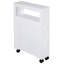 Armoire de rangement à roulettes étroite en bois 6,25 po x 20,5 po x 28,25 po - Blanc