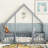 Amarionna Wood House-Shaped Floor Bed with Fence, Guardrails-1277471101-1277471103