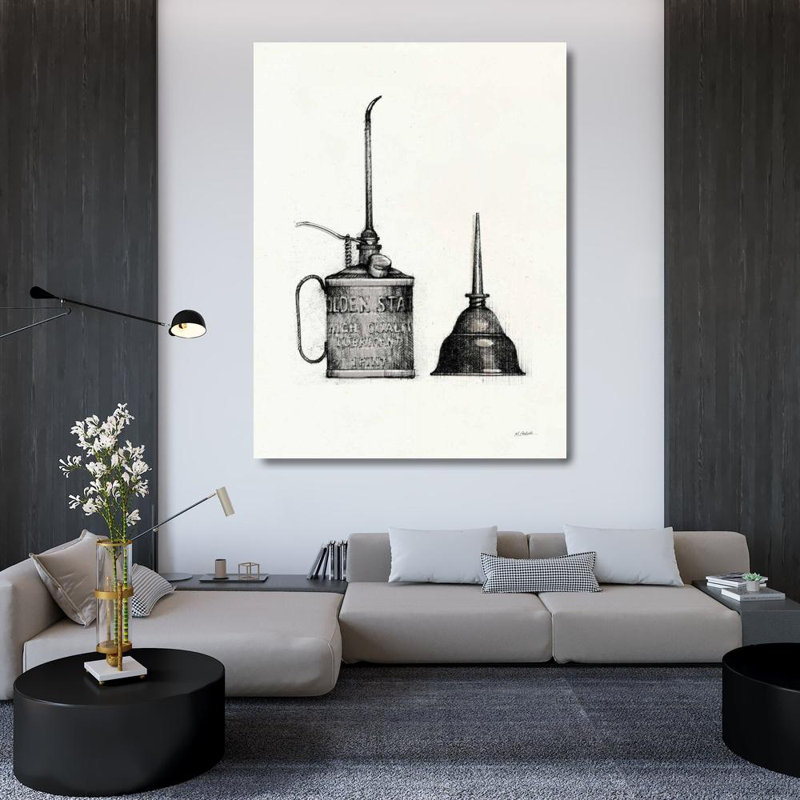 17 Storeys Schick, Mike Gallery Wrapped Canvas Art Titled: Oil Cans with Colour Crop