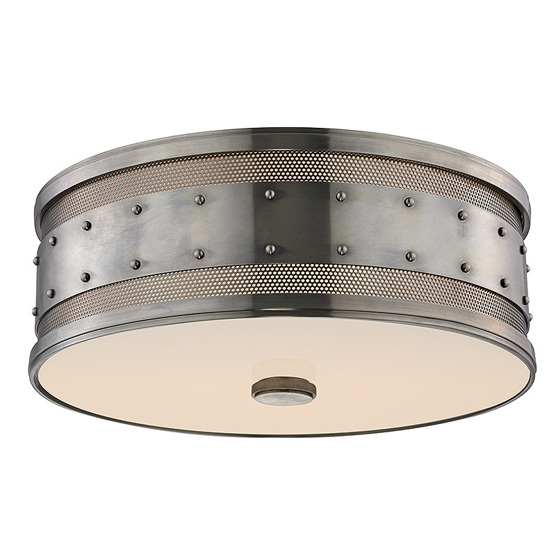 Gaines Glass Flush Mount, Historic Nickel
