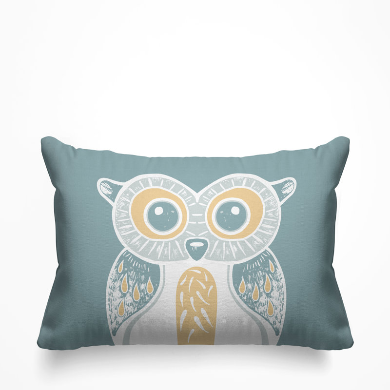 Coussin intérieur Addison Woodland Owl, Émeraude