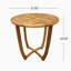 Table d'appoint d'extérieur ronde en bois d'acacia, teck 27,5 po