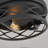 2-Pack 2-Light Matte Black Industrial Flush Mount Round Ceiling Light