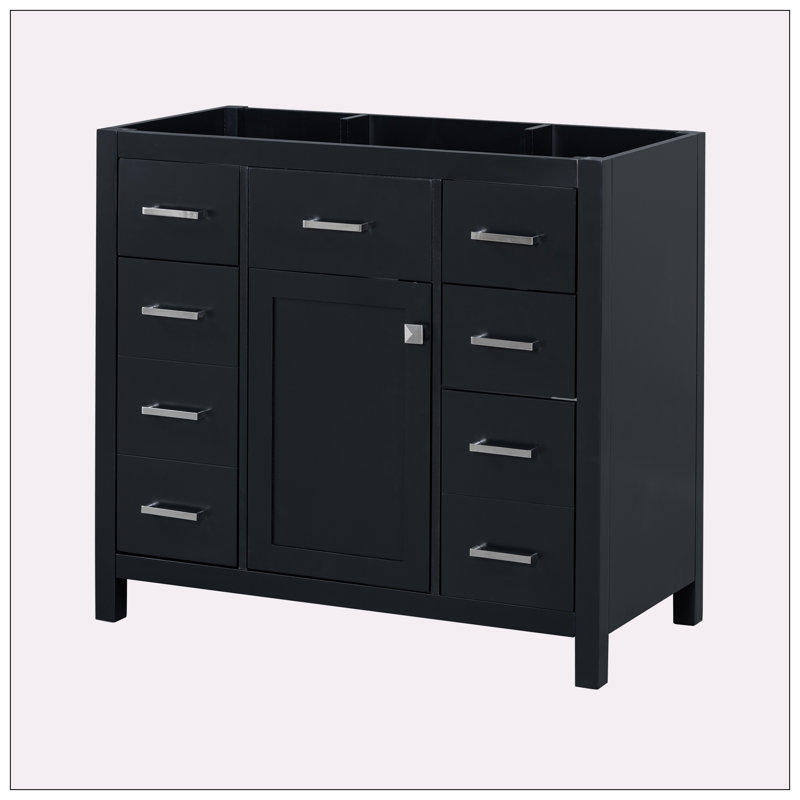 [Cabinet seulement] Meuble-lavabo noir de 36 po (lavabo non inclus)