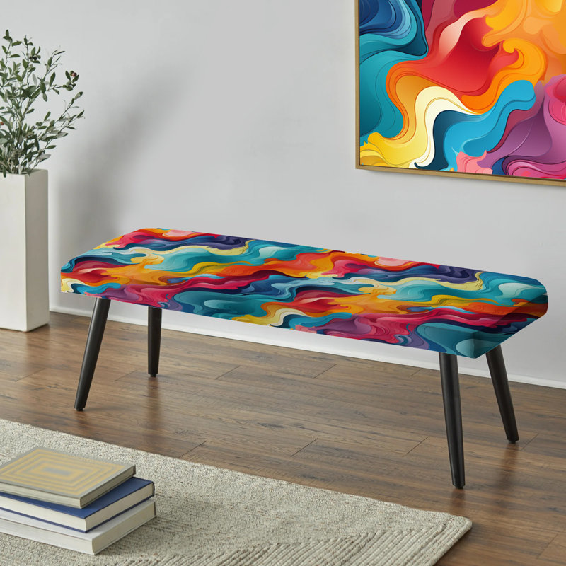 Poupart - Banc noir rembourré Pop Art