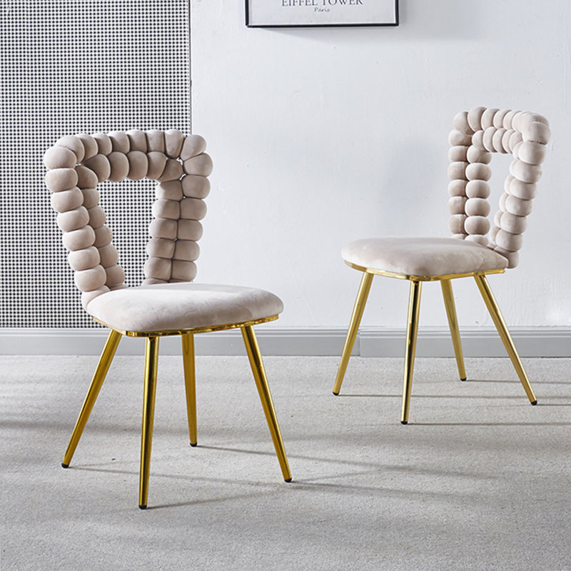 Hayde Upholstered Side Chair, White Fabric