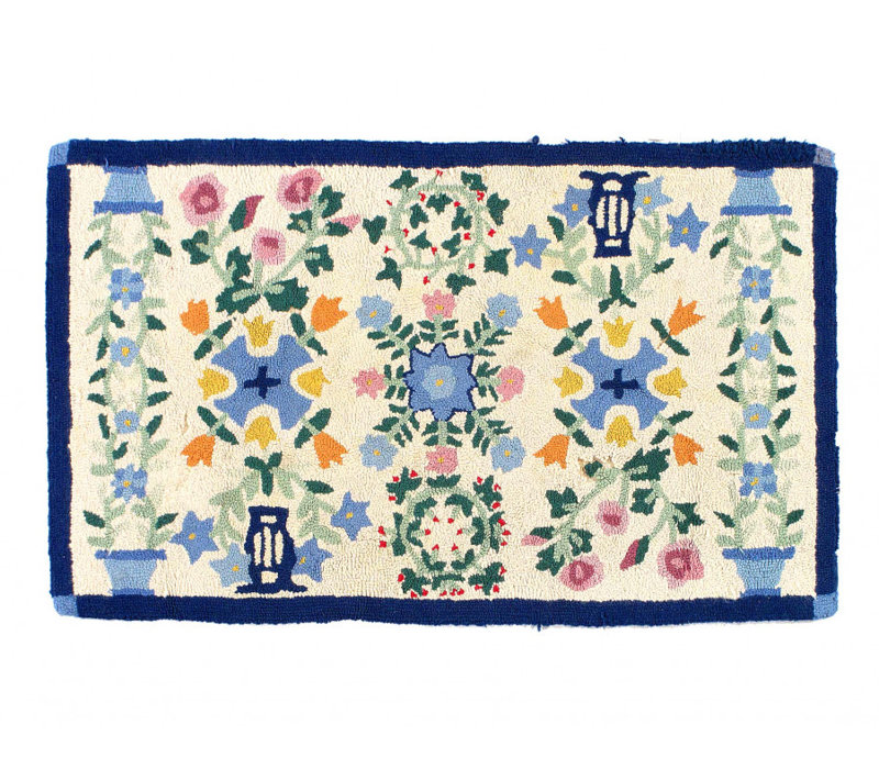 Tapis American Antique Hooked 2 pi 5 po x 4 pi 2 po