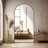  Arched Full-Length Floor Mirror with Aluminum Alloy Frame, Shatter-Resistant Glass, Freestanding or Wall Mounted-1114336374-1114336360