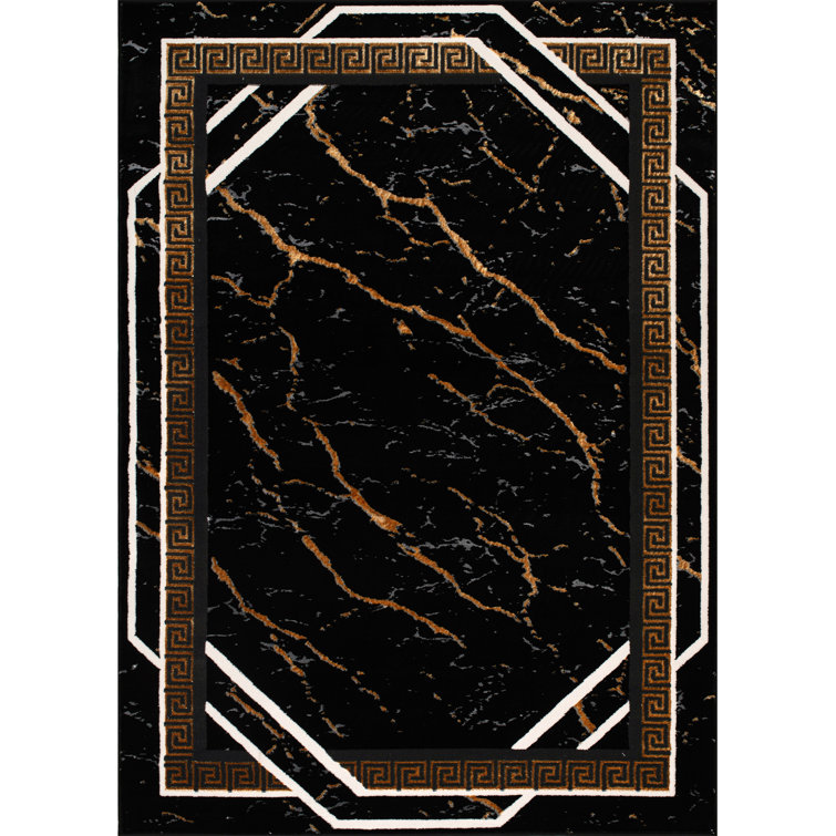 Monaco Series Abrstract Black/Gray/Ivory/Beige Area Rug