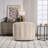 Upholstered Swivel Barrel Armchair-910433565