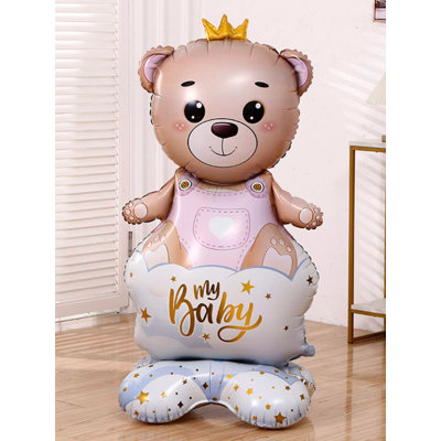  Bear with a Crown Girl. Standing Foil Balloon Decoration F07M1-3
