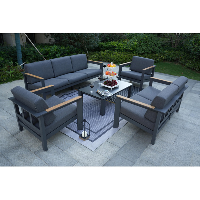 Caggiano 7 - Person Patio Conversation Set with Cushions