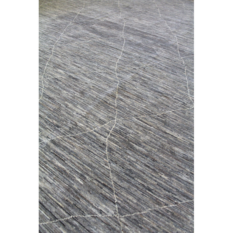 Moroccan Area Rug in Gray, Rectangle 8'2" x 9'9"