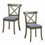 Ensemble de 2 chaises de salle à manger rembourrées à dossier en X Farmhouse-465881941