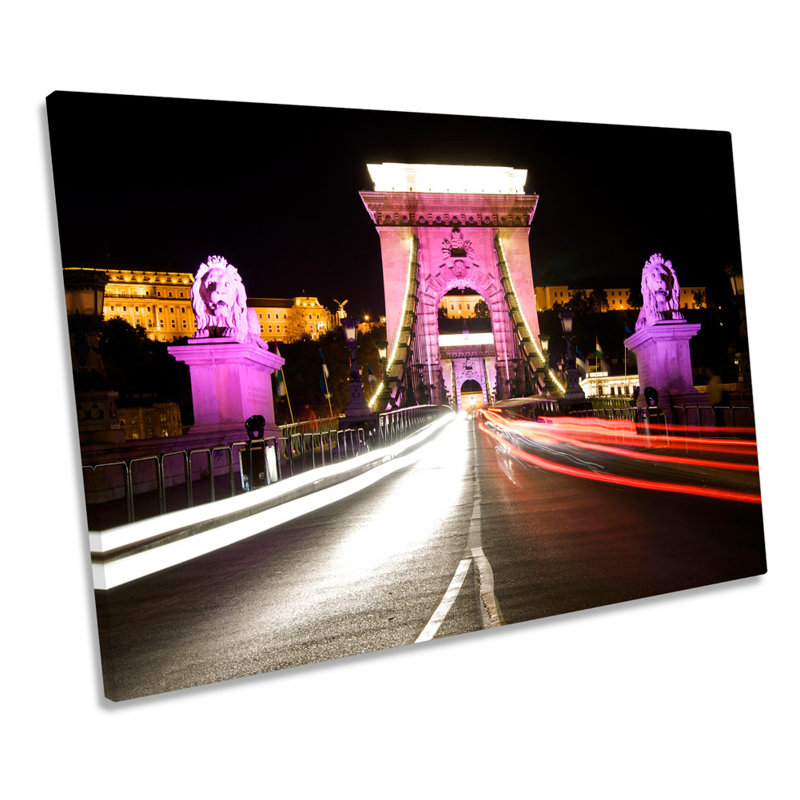Chain Bridge Budapest - Wrapped Canvas Print, 50.8cm H x 76.2cm W x 2cm D