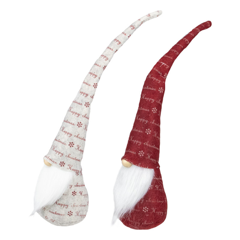 Gnomes rouges et ivoire Happy Christmas