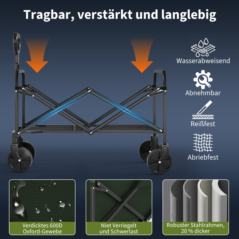Chariot de chariot pliable Wagons, Vert