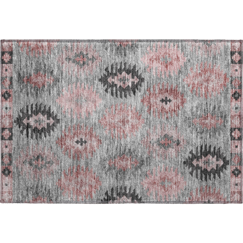 Premium Machine Washable Prisco Gray Rug, Rectangle 1'8" x 2'6"