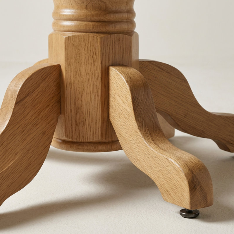 Ensemble de salle à manger ovale 5 pièces en bois fini chêne, 76 cm (H) x 107 cm (L) x 152 cm (P), avec plateau papillon intégré.