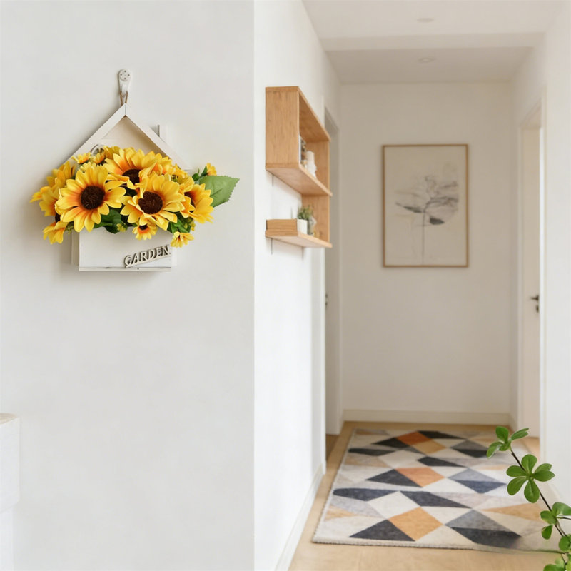 Couronne de linteau artificielle à fleurs séchées