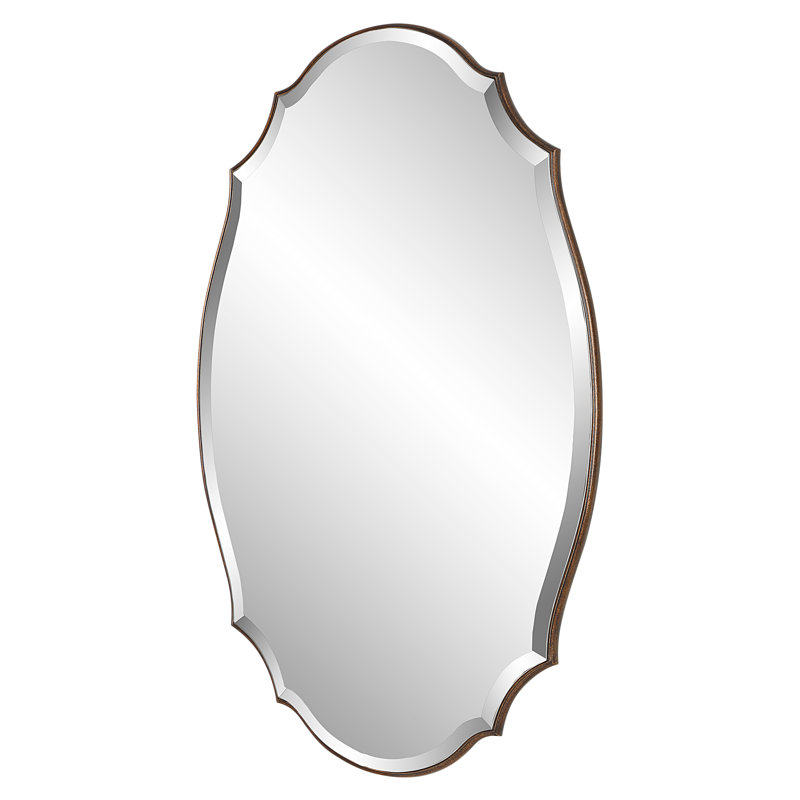 Ikumi Beveled Classic Accent Mirror, Antiqued Bronze, 42" x 27.85"