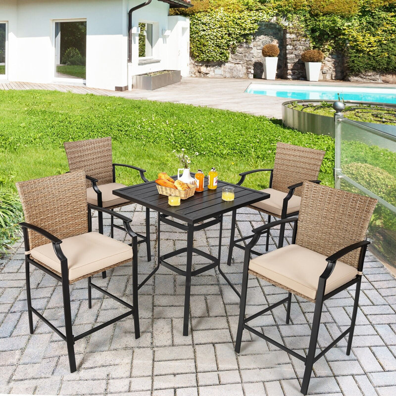 Abdulhameed 4 - Person Patio Dining Set with Square Table