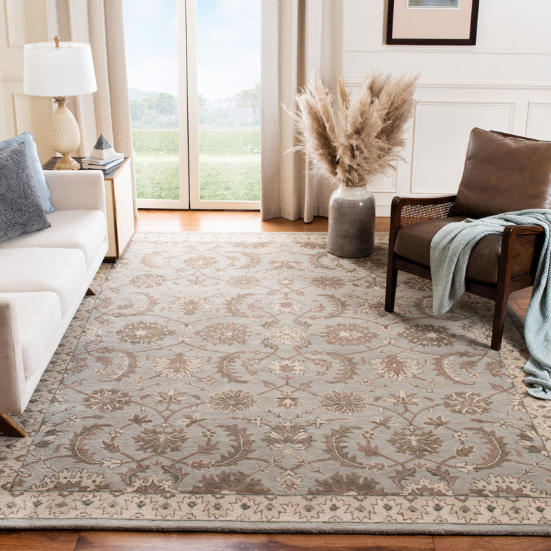 Tapis oriental en laine touffeté à la main Ebbo, Rectangle 8 pi x 10 pi