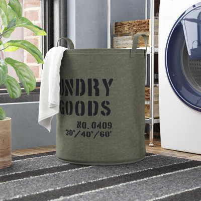 Winfred Canvas Laundry Hamper with Handles