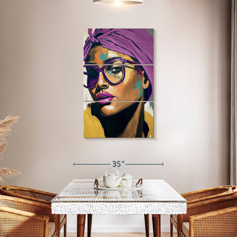 Leisha en turban mauve, H 45 po x l 28 po