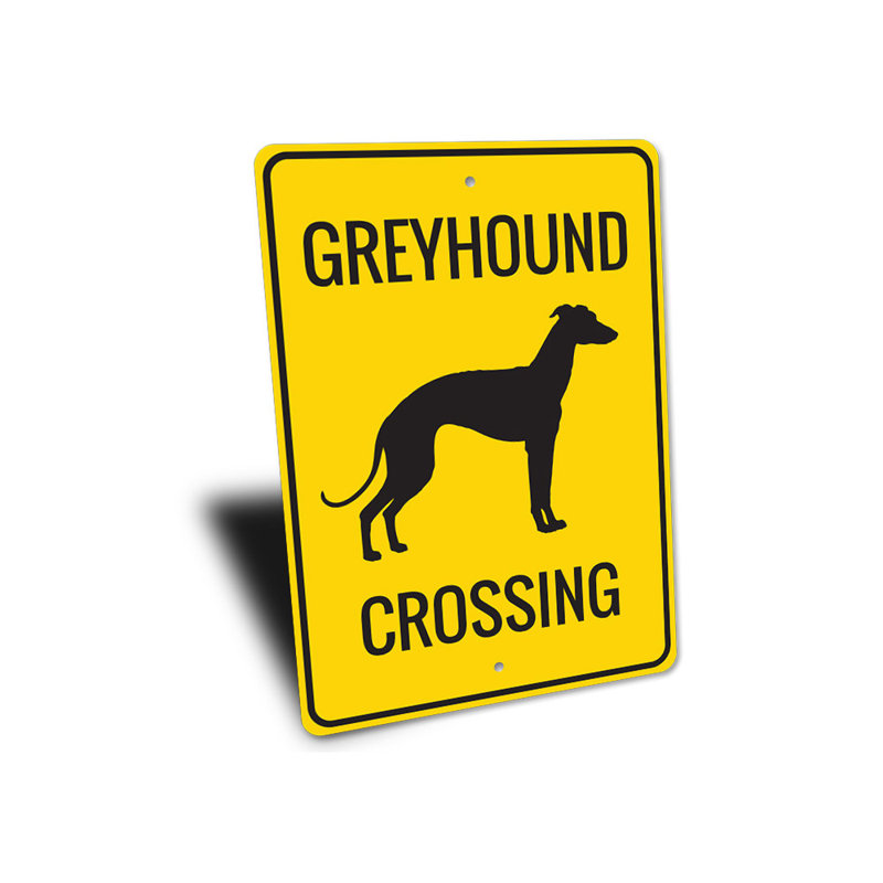 Plaque en aluminium Greyhound Crossing, H 14 po x l 10 po x P 0,04 po