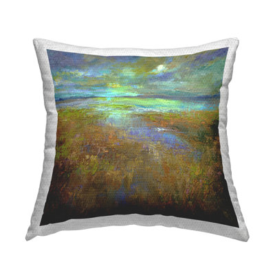Abstract Stream View Outdoor Printed Pillow by Sheila Finch