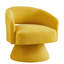 Chaise moderne à 360 degrés, fauteuil rembourré en velours jaune pour le bureau, siège confortable et chambre pivotante confortable avec matériaux, look élégant et rotatif