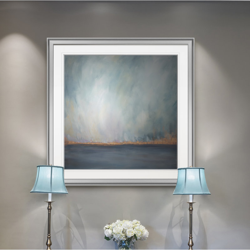 « voyage doux », peinture, H 24 po x l 24 po x P 1,5 po, Encadrement argenté