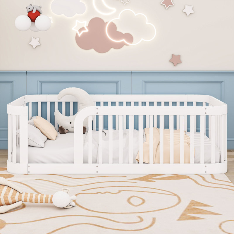 Lit plateforme simple avec structure de plancher, Blanc