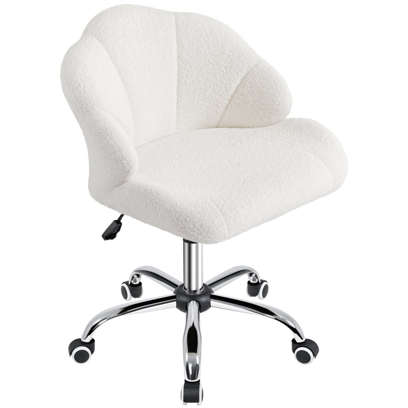 Velvet Desk Chair, Polyester Snowy