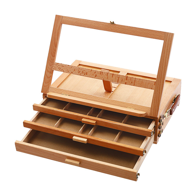 Adjustable Storage Box Easel, Painting Board Stand with Drawers