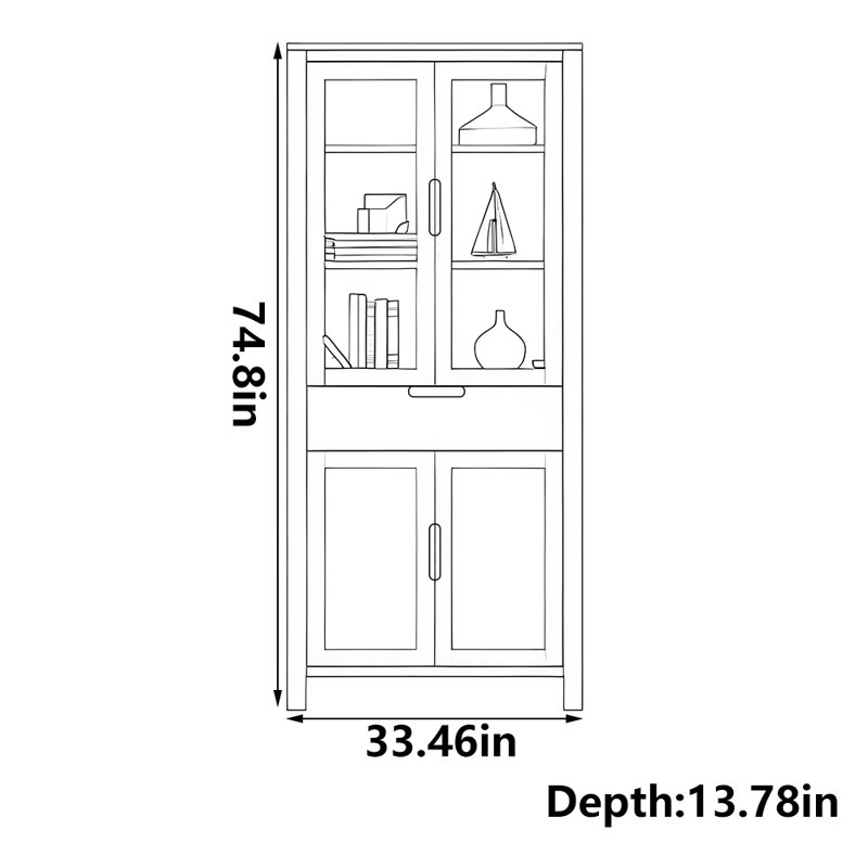 Nordic style solid wood bookcase