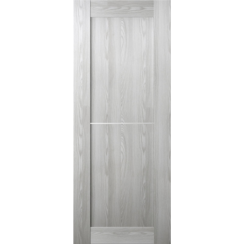 Porte standard lambrissée en bois manufacturé et en métal préfini Avon 07 1H, H 79,38 po x l 17,75 po x P 1,75 po, Chêne
