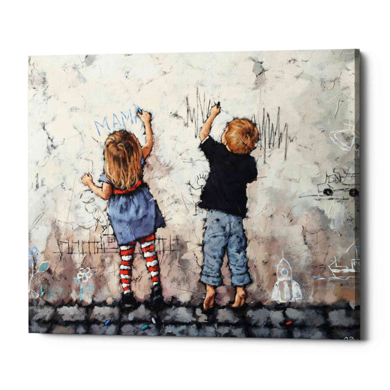«Wall Graffiti» par Alexander Gunin, art mural sur toile, H 20 po x l 24 po x P 1,25 po